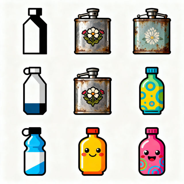 Water Bottle Clip Art - Made With AI gallery