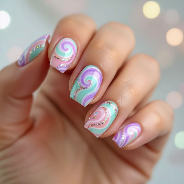 Swirl Nail Art gallery