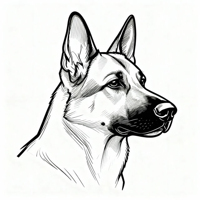Simple German Shepherd Drawings gallery