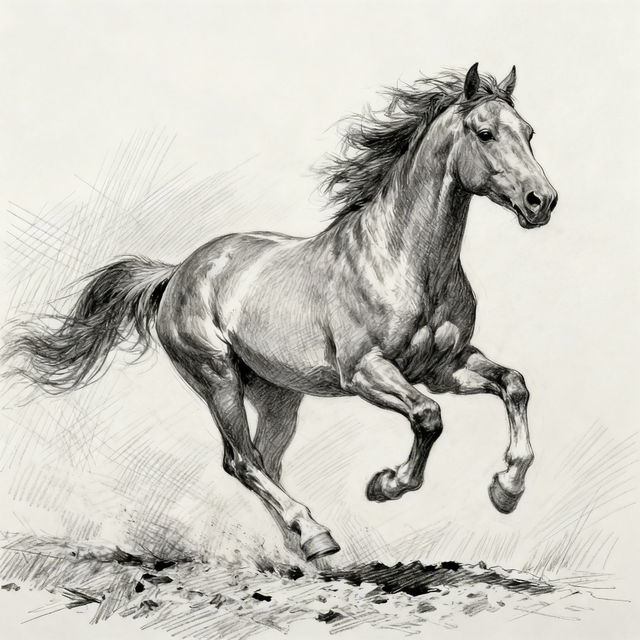 Horse Running Drawing gallery