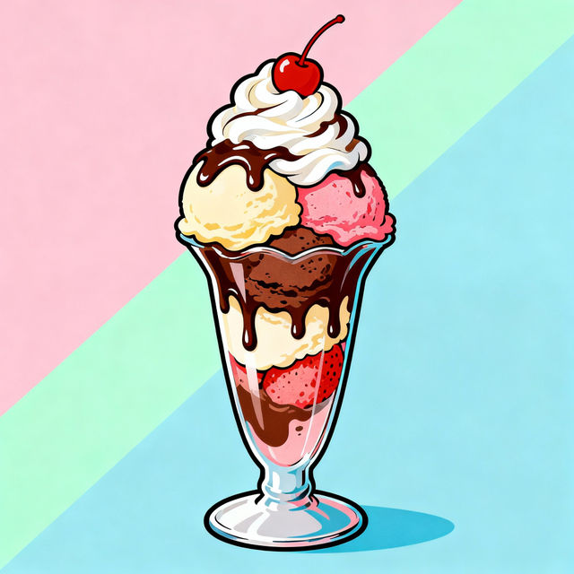 Ice Cream Sundae Drawings - Made With AI gallery