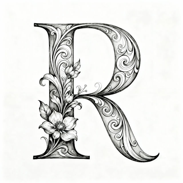 Letter R Drawings - AI Generated Art gallery