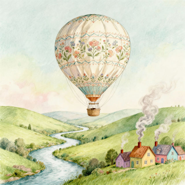 Hot Air Balloon Drawings gallery