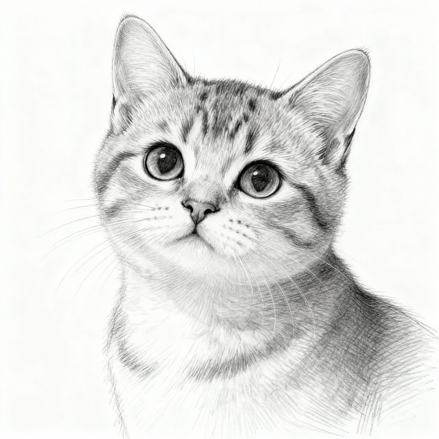 Realistic Easy Sketch Cat Drawings gallery