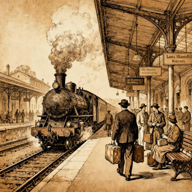 Train Station Drawings - AI Generated Art gallery