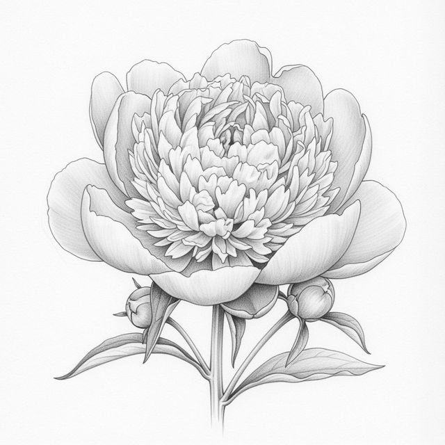 Explore AI-Generated Peony Drawings gallery