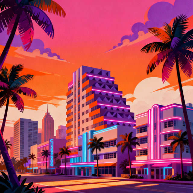 Miami Drawings - AI Generated Art gallery