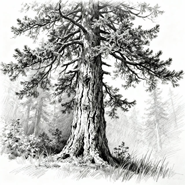 Spruce Tree Drawings - AI Generated Art gallery