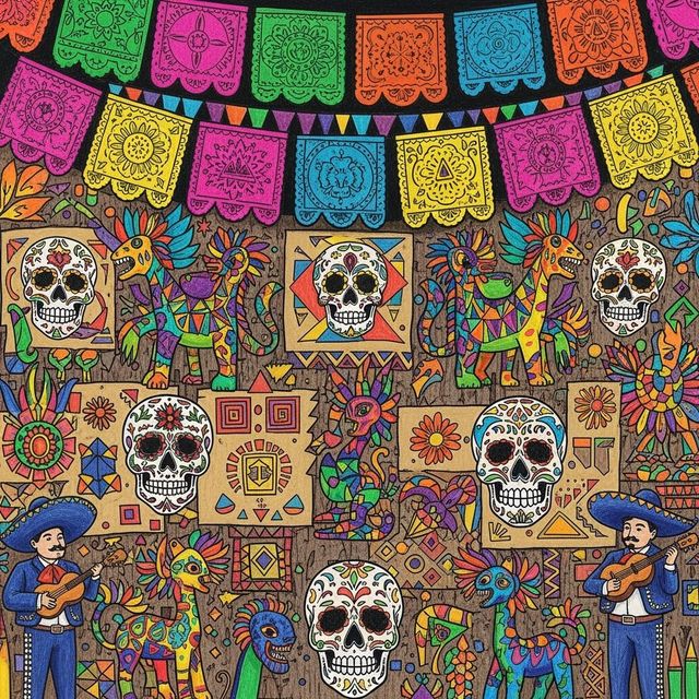 Explore Stunning Mexican Drawings Created with AI gallery