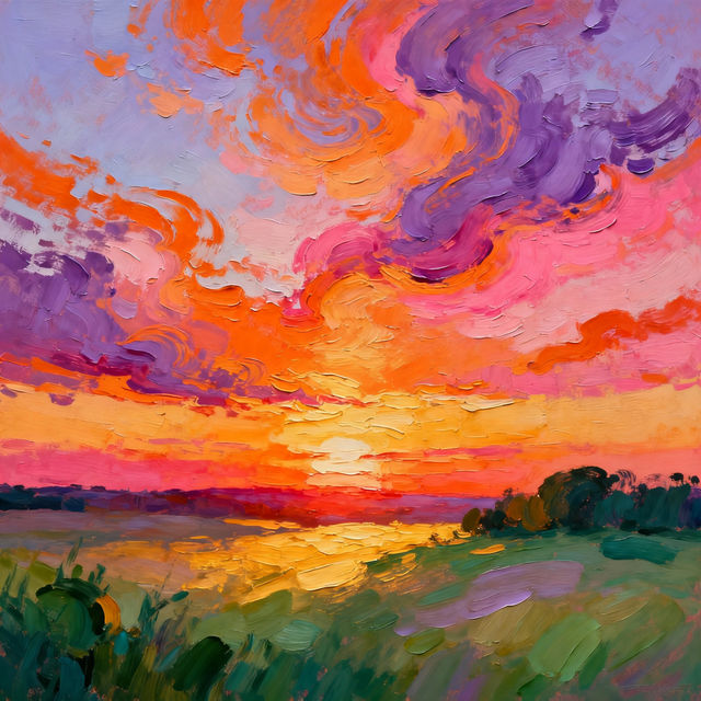 Drawing Sunset Art - Made With AI gallery