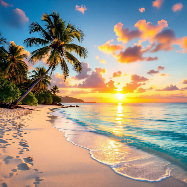 Beach Scene Pictures - AI Generated gallery