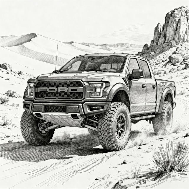 Ford Raptor Drawings - AI Generated gallery