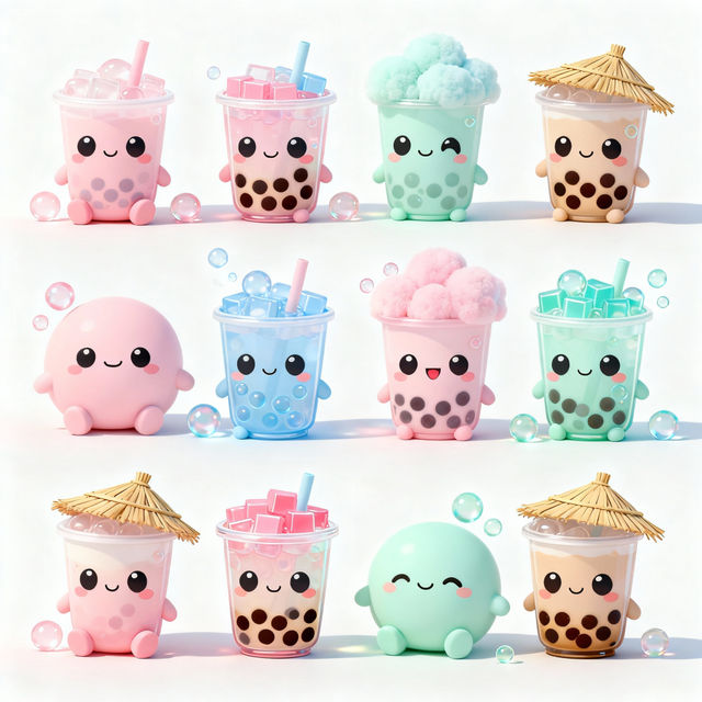Cute Boba Drawings - Made With AI gallery