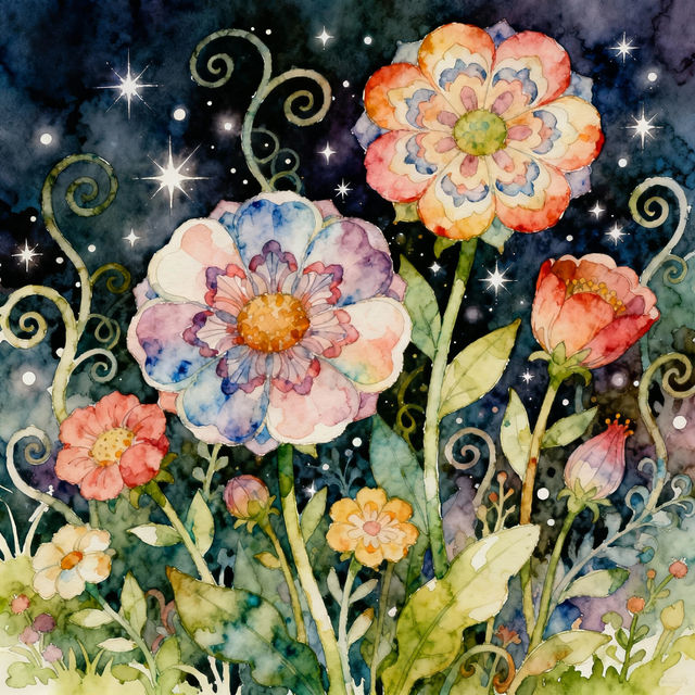 Flower Drawings - AI Generated gallery