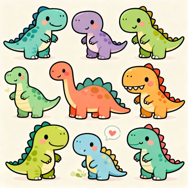 Cute Dino Drawings gallery