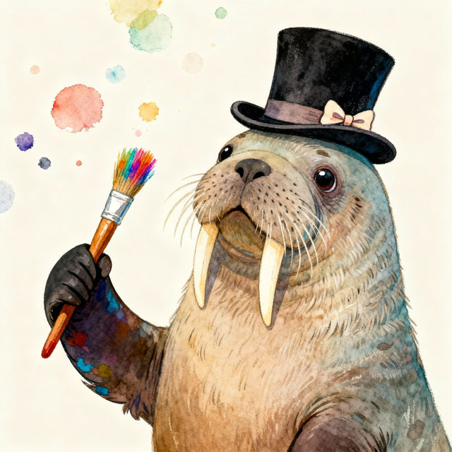 Drawing Walrus Art - AI Generated gallery