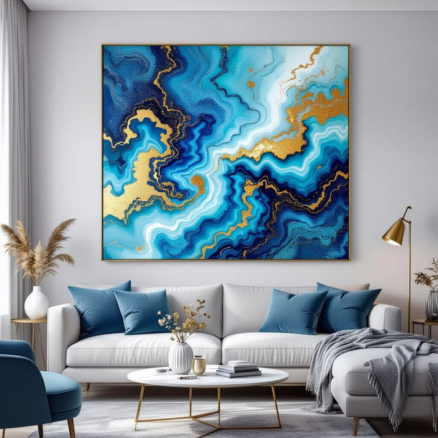 Blue Wall Art For Living Room gallery