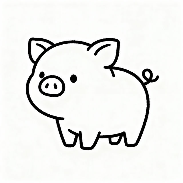 Simple Pig Drawings gallery