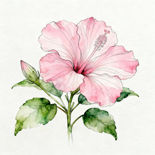 Easy Hibiscus Flower Drawings gallery