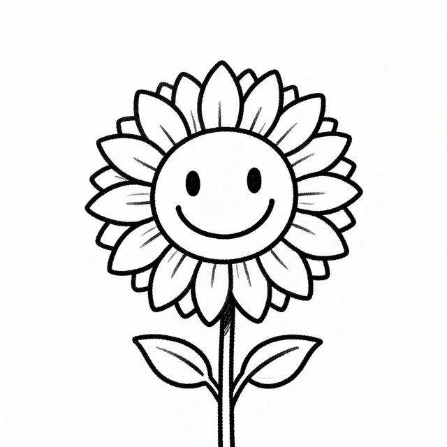 Easy Sunflower Drawings gallery