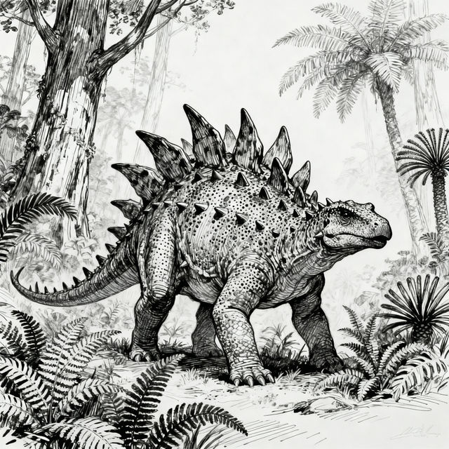 Stegosaurus Drawings - Created With AI gallery