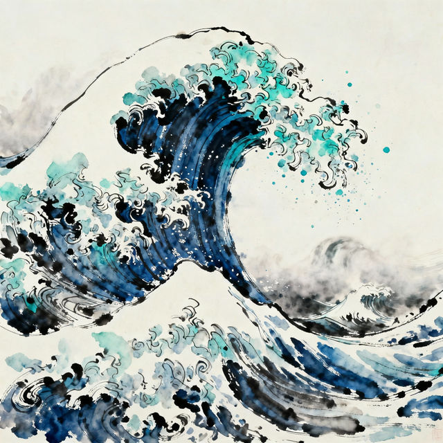 Ocean Water Drawings - AI Generated gallery