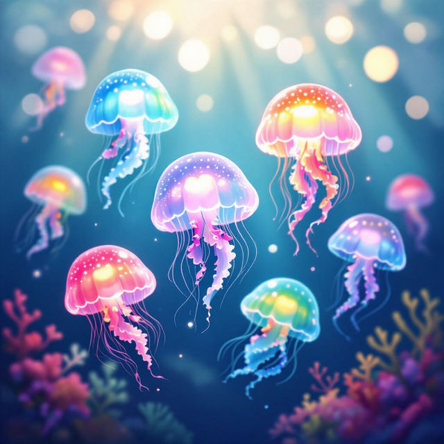 Cute Jellyfish Wallpaper - AI Generated gallery