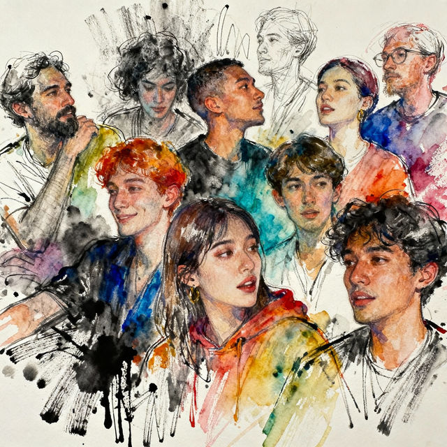Cool Drawings Of People - AI Generated gallery