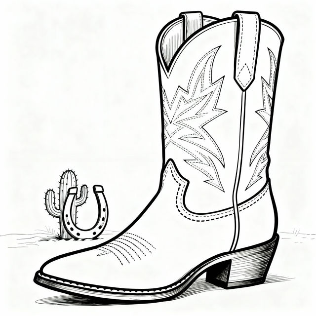 Cowboy Boots Drawing Easy gallery