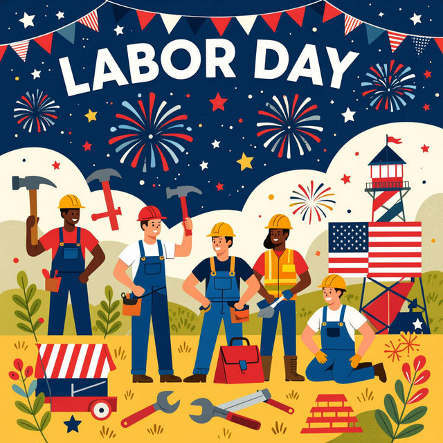 Labor Day Art - Celebrate with AI gallery