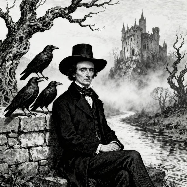 Edgar Allan Poe Drawings - AI Generated gallery