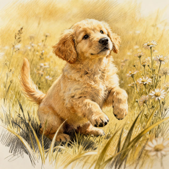 Golden Doodle Drawings - Created with AI gallery