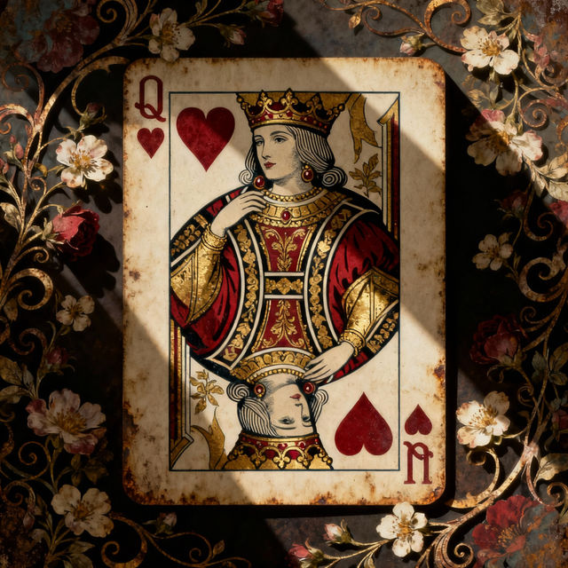 Queen of Hearts Card Art - AI Generated gallery