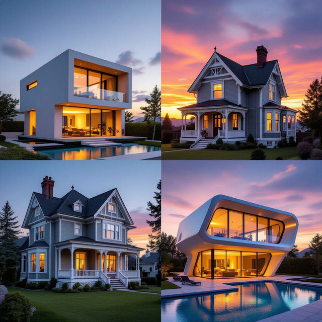 Types of Houses with Pictures - AI Generated gallery
