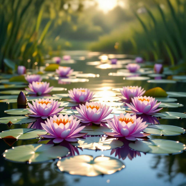 Water Lily Wallpaper - AI Generated gallery