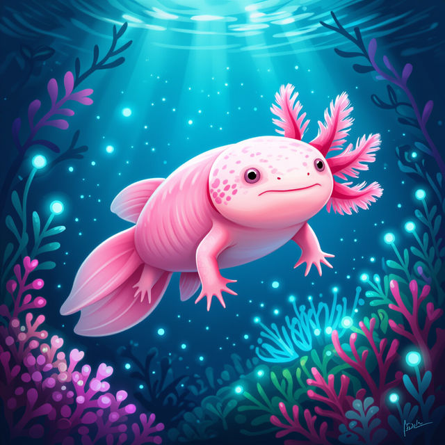 Explore AI-Generated Axolotl Art gallery