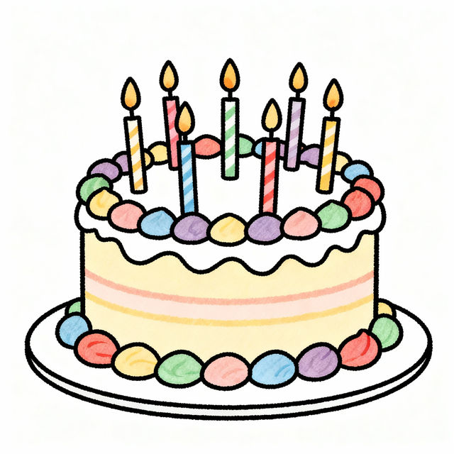 Birthday Cake Easy Drawing gallery