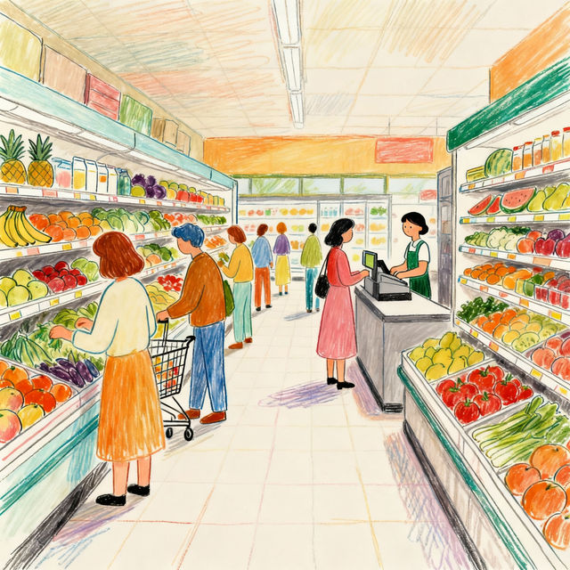 Supermarket Drawings - Made With AI gallery