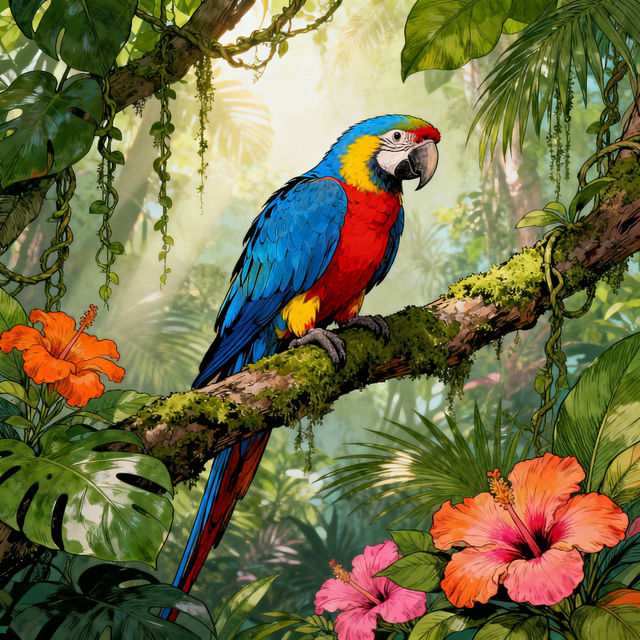 Parrot Drawings - AI Generated gallery