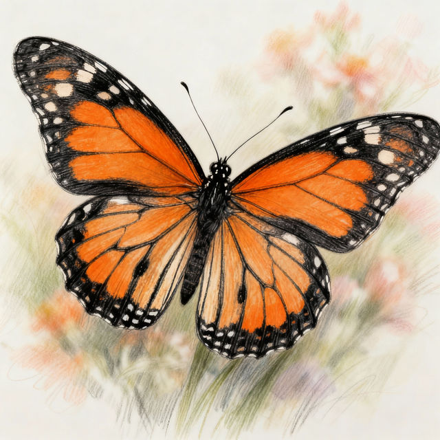 Monarch Butterfly Drawings - AI Generated Art gallery