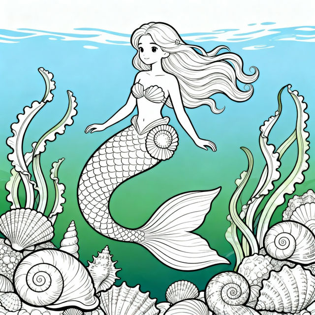 Mermaid Coloring Pictures - Made With AI gallery