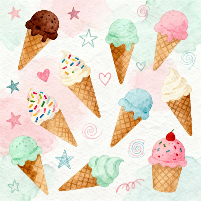 Ice Cream Cone Drawings - Made With AI gallery