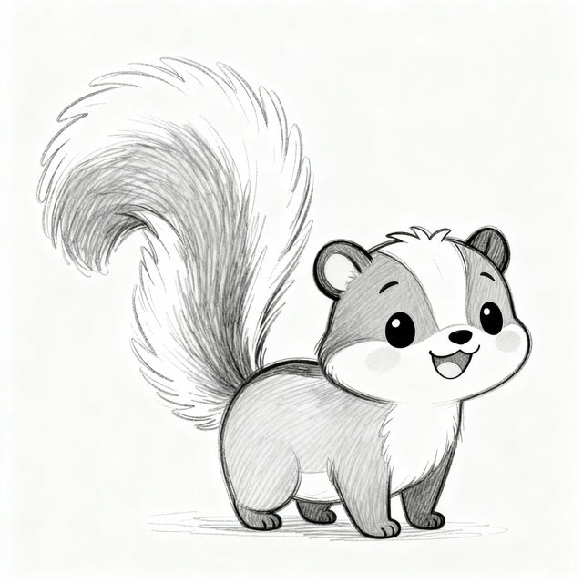 Easy Skunk Drawings gallery