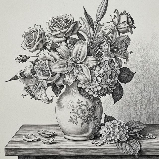 Explore the Beauty of Still Life Drawing with AI gallery