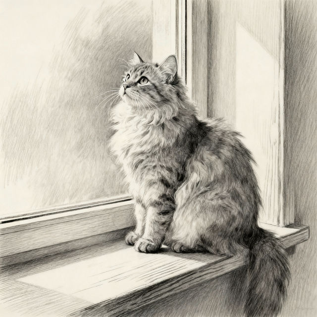 Pencil Cat Drawings - AI Generated Art gallery