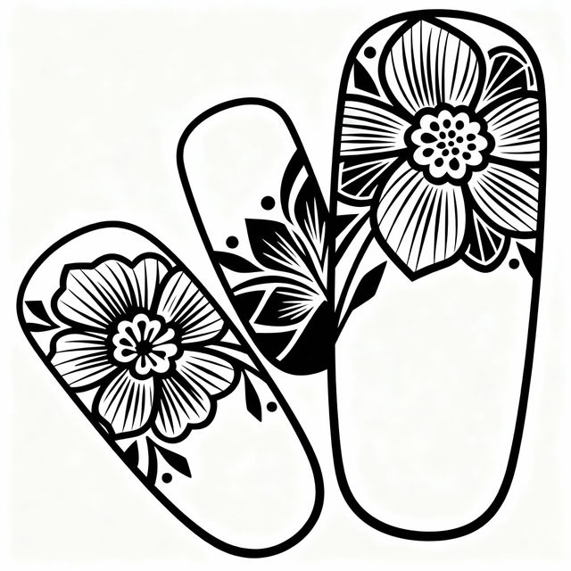 Nail Art Stencils - AI Generated Designs gallery