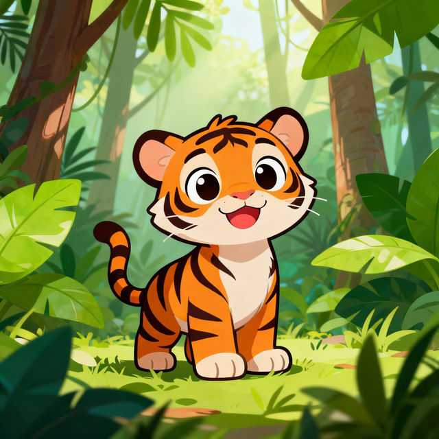 Tiger Cartoon Drawings - Made With AI gallery