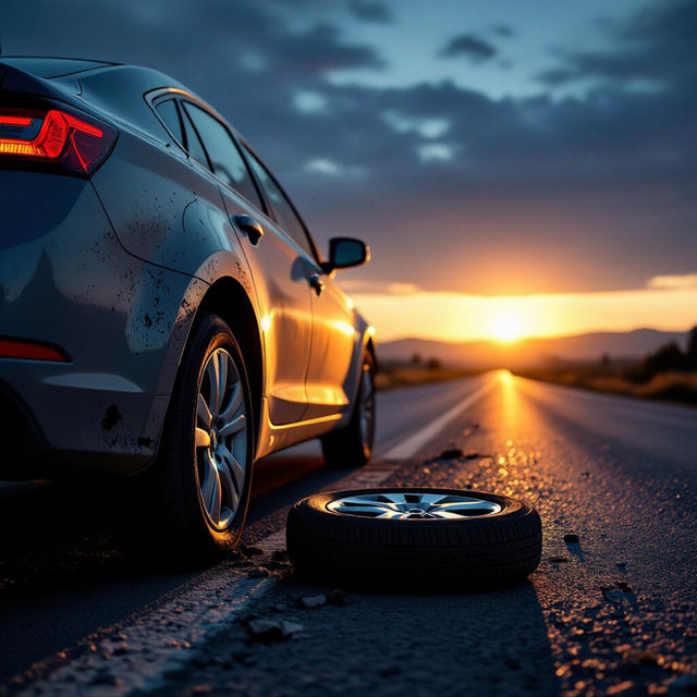 Car Flat Tire Pictures gallery