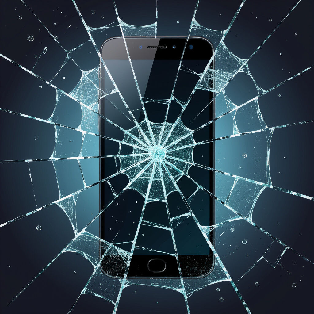 Create Realistic Broken Screen Wallpaper, image size:1024x1024