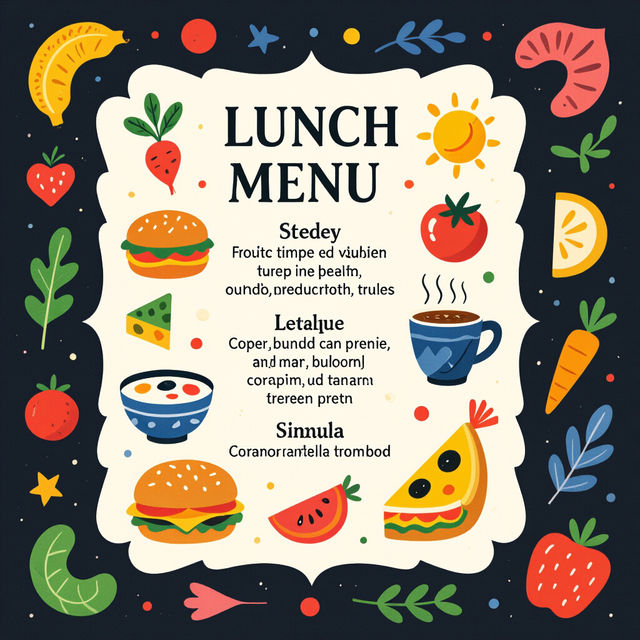 Art Lunch Menu Ideas gallery